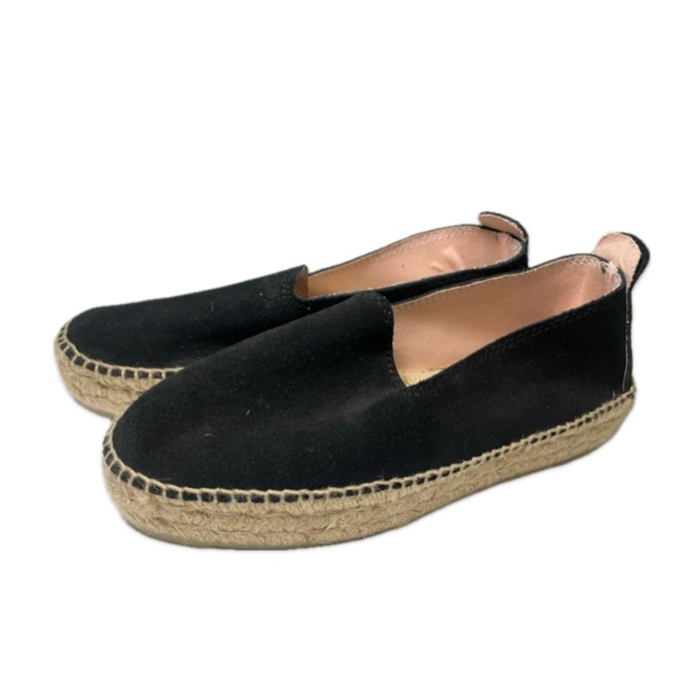 Manebi Suede Hamptons Black Espadrille Women Shoes Size 10/ EU 40 - Picture 8 of 11